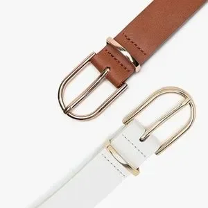 2 Pack Brown Belt Women\'s Chic Faux Leather Waist Belt for Jeans Boutique | Accessories | 2 Pack Brown Belt Womens Chic Faux  main image 4
